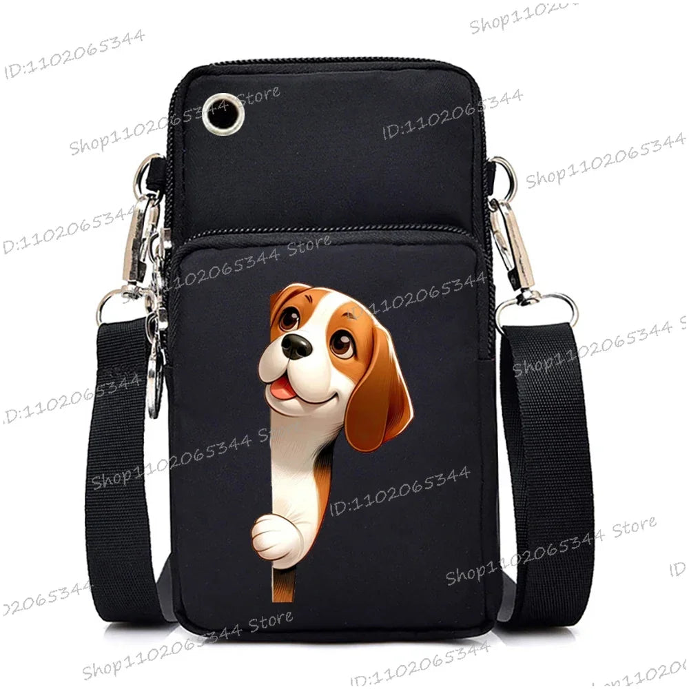 Funny Anime Dog Print Mobile Phone Bag | Unisex Crossbody & Handbag Luxegan