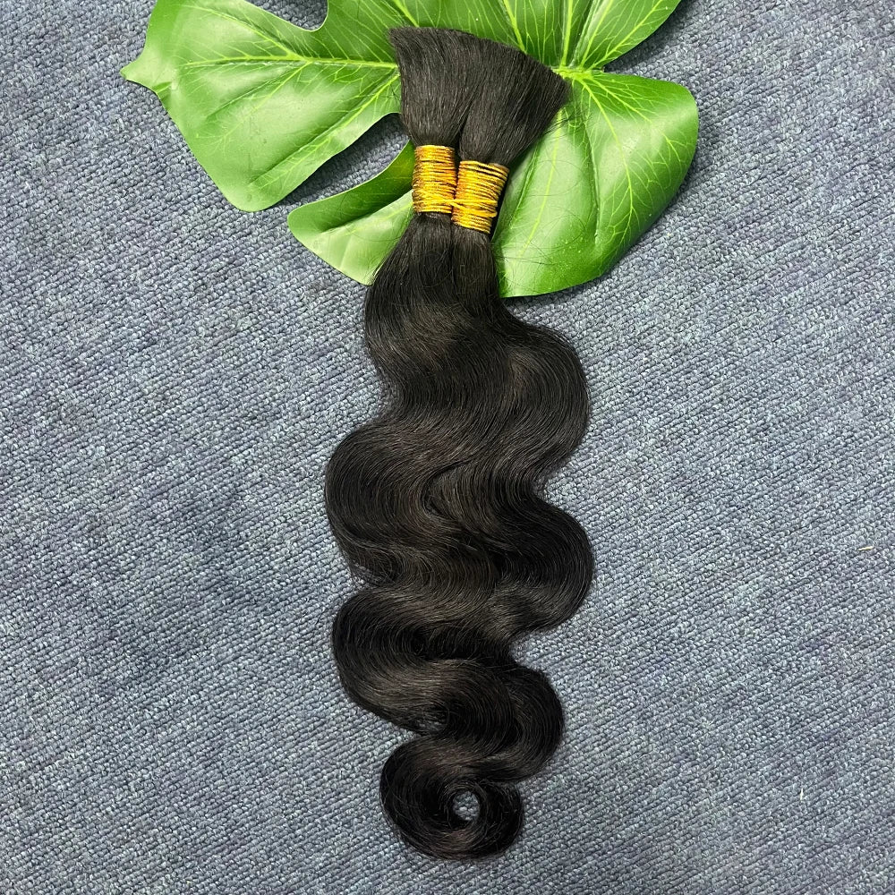 Body Wave Human Hair Bundles for Braiding | No-Weft Boho Extensions | 14–30 Inches Luxegan