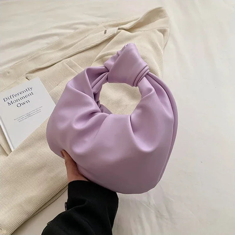 Fashion Ruched Hobo Bag | Soft PU Leather Crossbody Clutch Luxegan