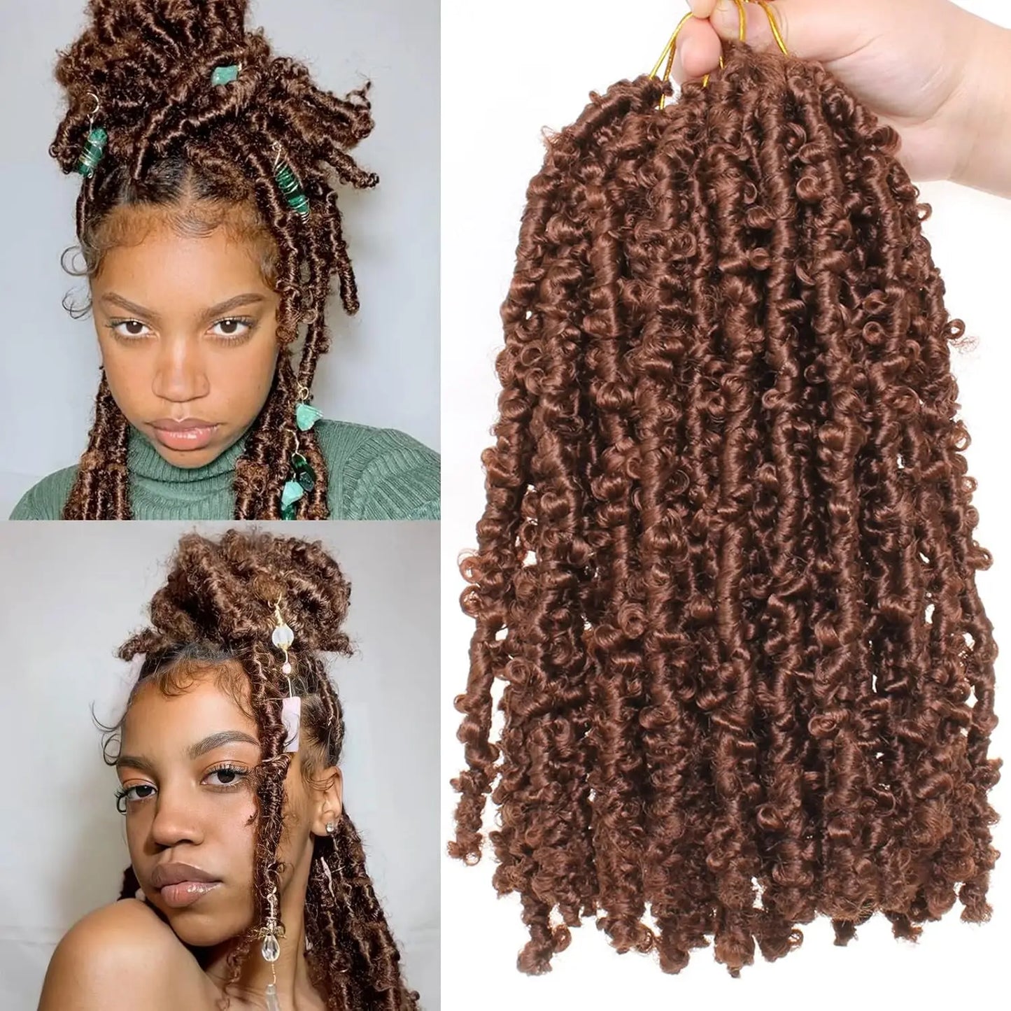 Pre-Twisted Butterfly Locs Crochet Hair – Short Bob Distressed Braids, Synthetic Hair for Women - view 5