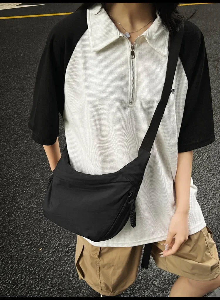 Soft Cloth Hobo Crossbody | Trendy Large Capacity Student Bag Luxegan