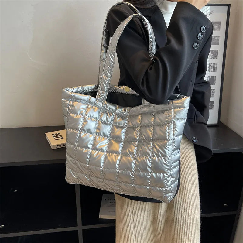 Luxury Padded Nylon Tote | Hot Sale Winter Armpit Bag Luxegan