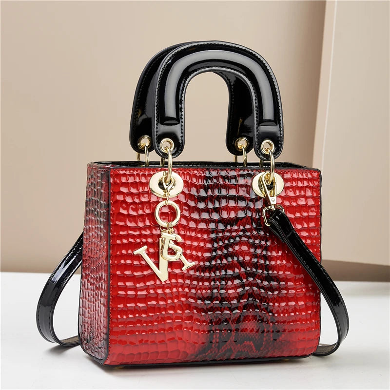 Gradient Alligator Print Shoulder/Crossbody Bag Luxegan
