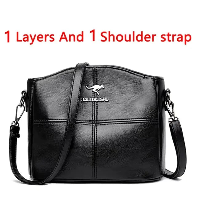 Genuine Soft PU Leather Handbags for Women | Vintage Shoulder Tote Bag & Large Capacity Purse