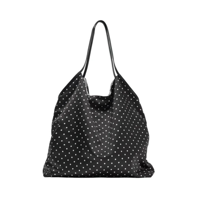 Fashionable Vintage Polka Dot Handbag | Large-Capacity Silk Messenger Tote | Comfortable Casual Shoulder & Crossbody Bag Luxegan