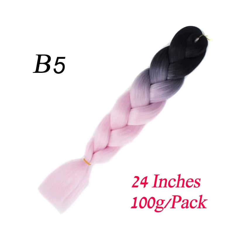 Lihui 24 Inch Pre-Stretched Synthetic Braiding Hair – Kanekalon Jumbo Braid | 100g | 100+ Ombre Colors