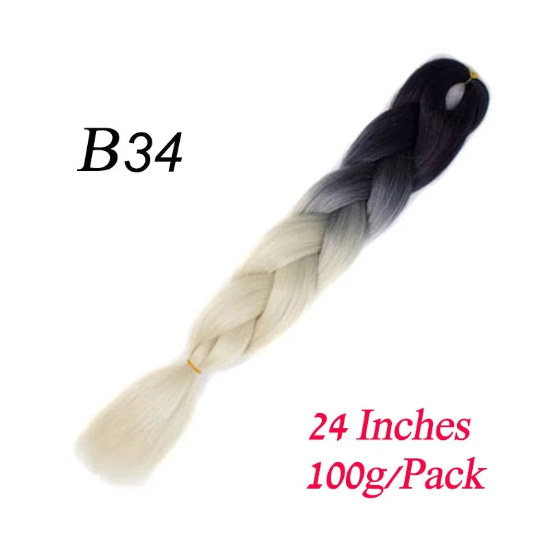 Lihui 24 Inch Pre-Stretched Synthetic Braiding Hair – Kanekalon Jumbo Braid | 100g | 100+ Ombre Colors