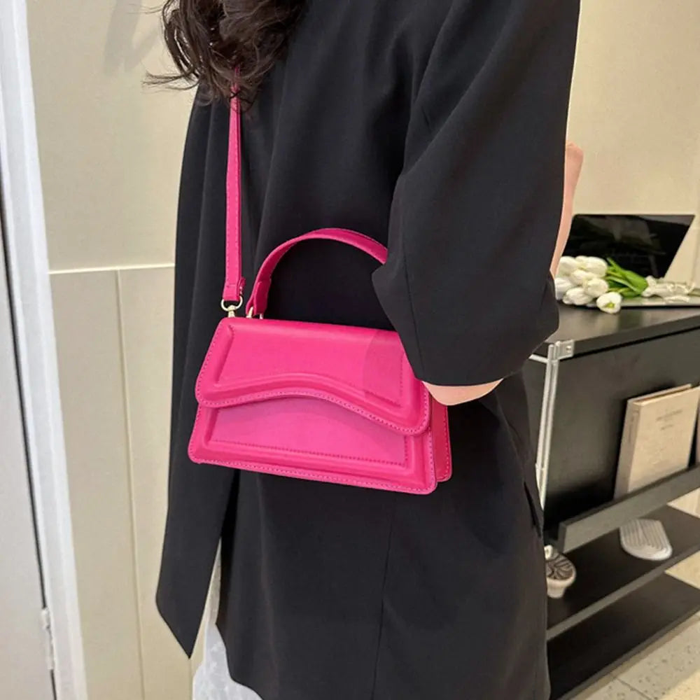 High Quality Solid Color Small Square Crossbody Tote Luxegan