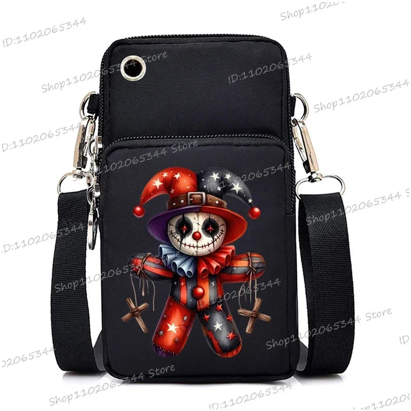 Mini Mobile Phone Bag | Gothic Doll Pattern Crossbody Bag Luxegan
