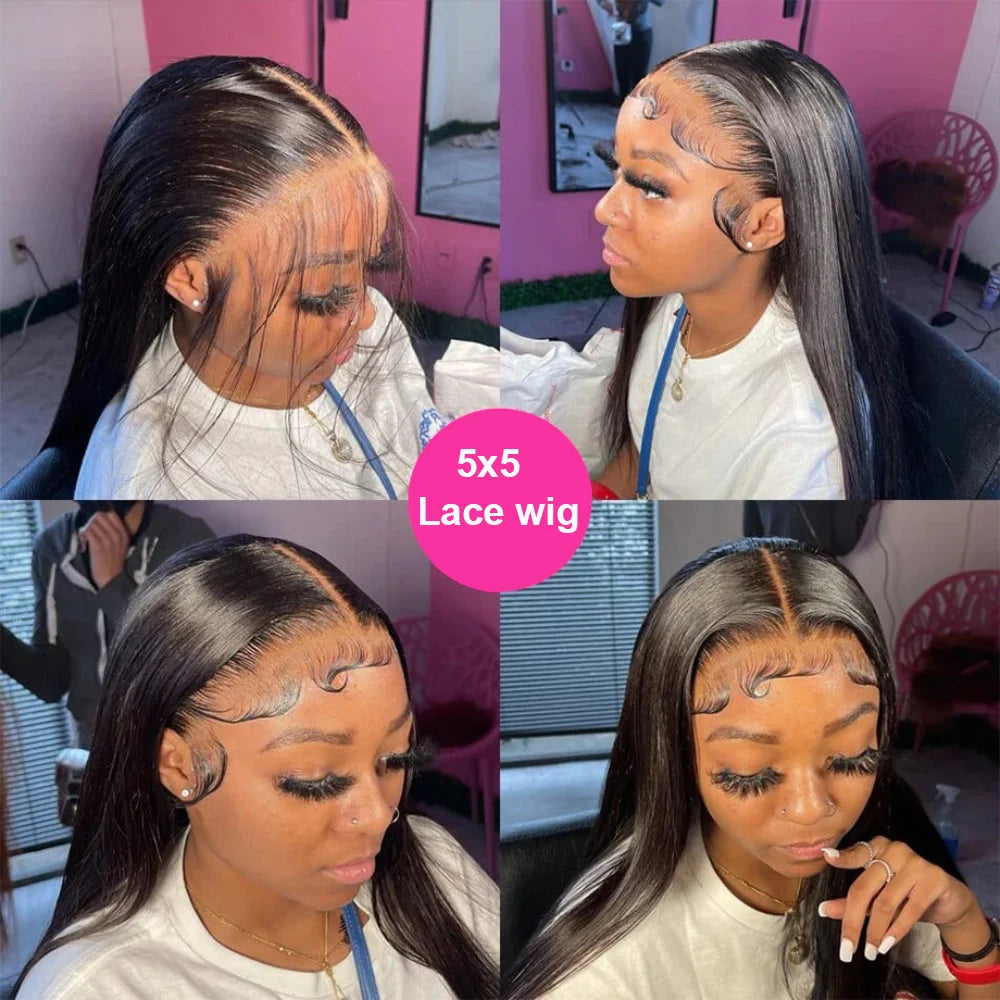 Raw Vietnamese Bone Straight HD Lace Wig | Sophisticated "36 Inch Glueless" Silhouette | Elegant 220% Density Ready-to-Wear Unit | "Dignified" High-Performance 5x5 Transparent Essential for Radiant Versatile Styling Luxegan