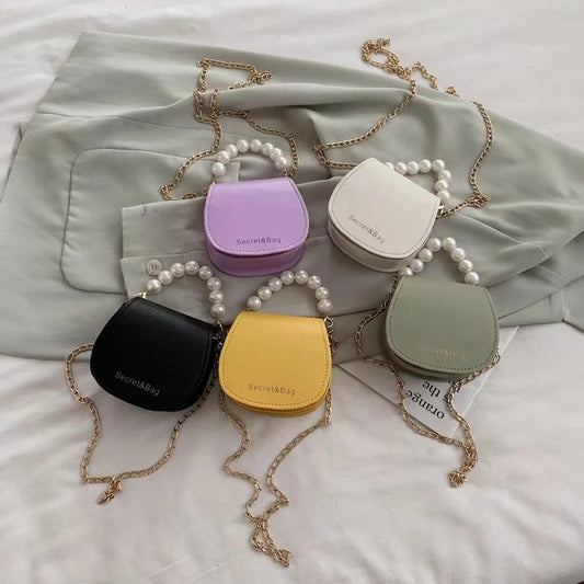 Elegant Pearl & Chain Mini Handbag | Rhombus Shoulder & Crossbody Bag Luxegan