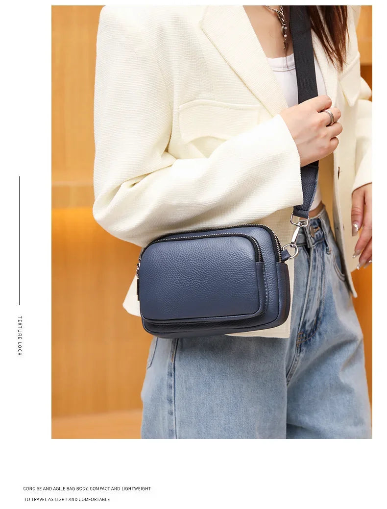 100% Genuine Leather Handbag | Soft Rectangle Crossbody Purse Luxegan