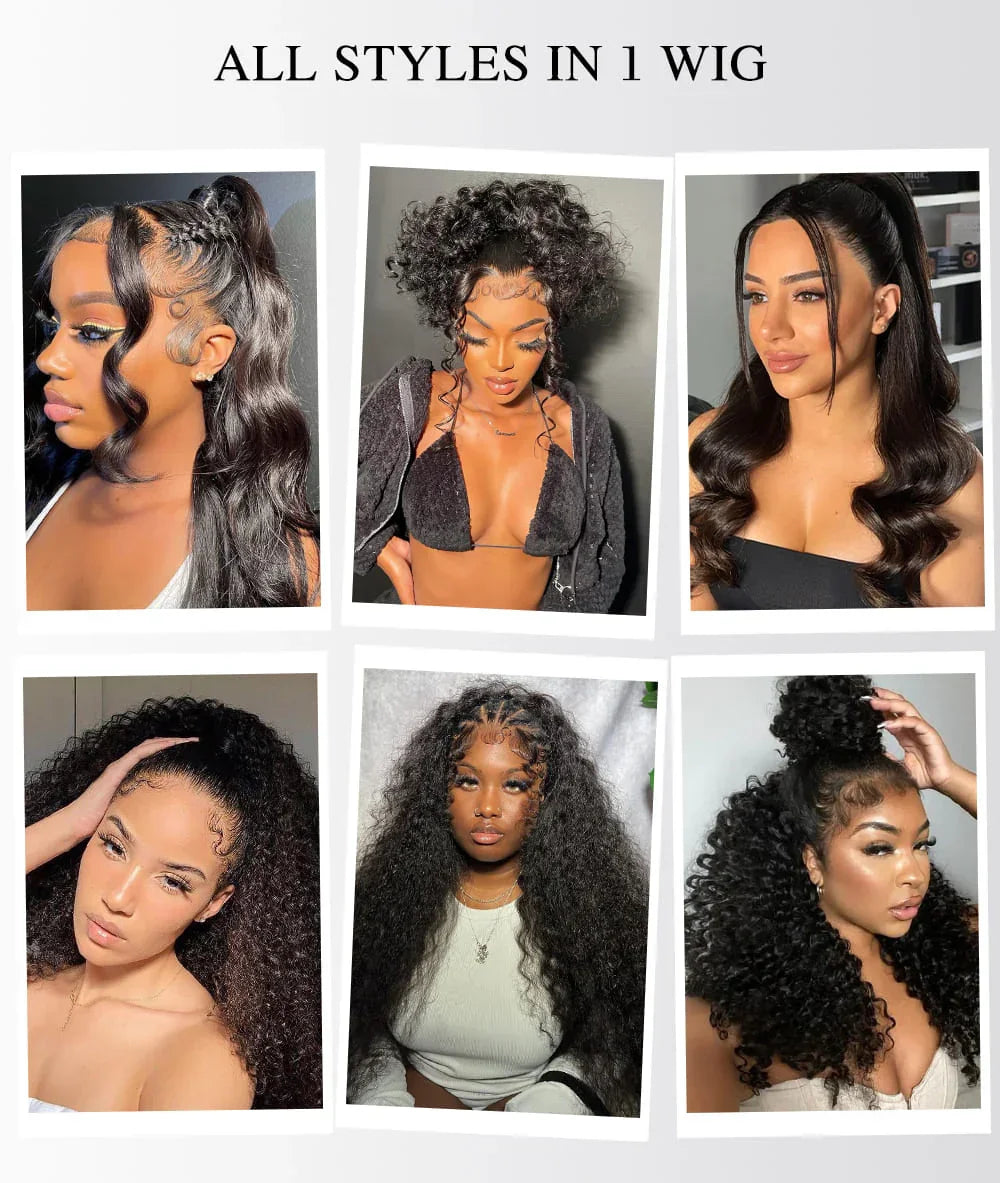 Invisi-Strap 360 HD Full Lace Glueless Wig | Sophisticated "Deep Curly" Water Wave Silhouette | Elegant 250% Density Lace Frontal | "Dignified" Brazilian Human Hair Wig for Radiant Versatile Styling Luxegan