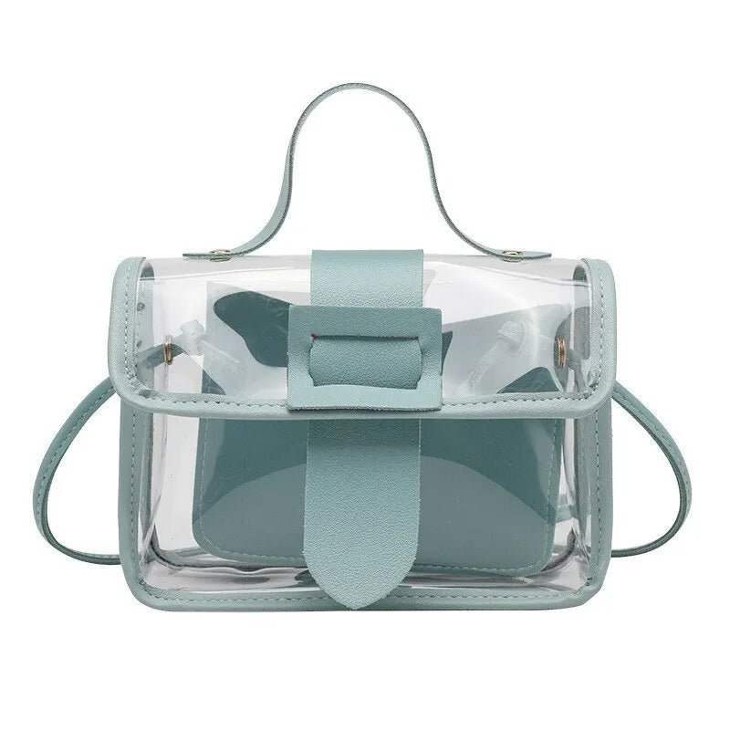 Women's Transparent Square Sling Bag | Cool PVC Shoulder & Messenger Bag Luxegan