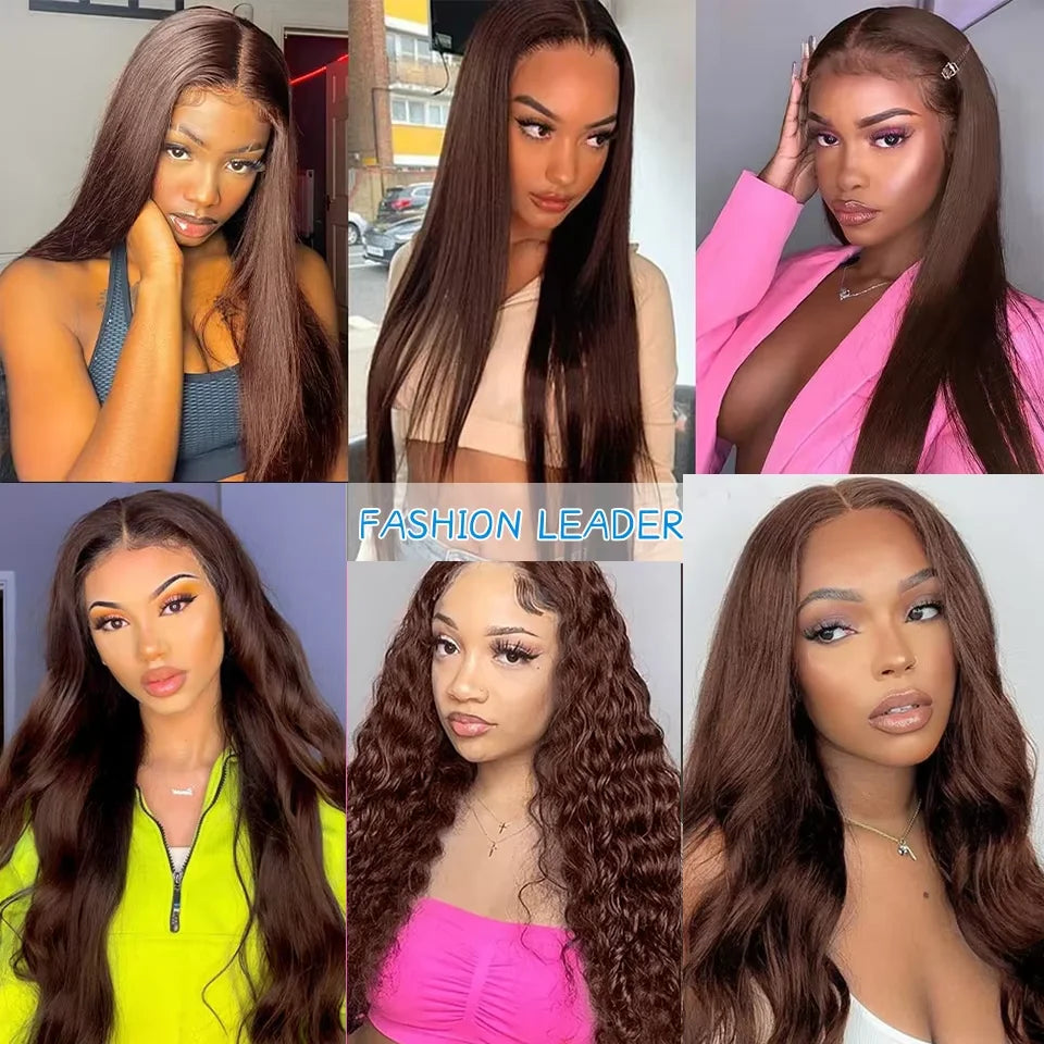 46-Inch #4 Chocolate Brown Straight HD Lace Wig | Sophisticated 200% Density 13x6 Transparent Frontal | Elegant "Brazilian Remy" Silhouette | "Dignified" Pre-Plucked Human Hair for Radiant Versatile Styling Luxegan