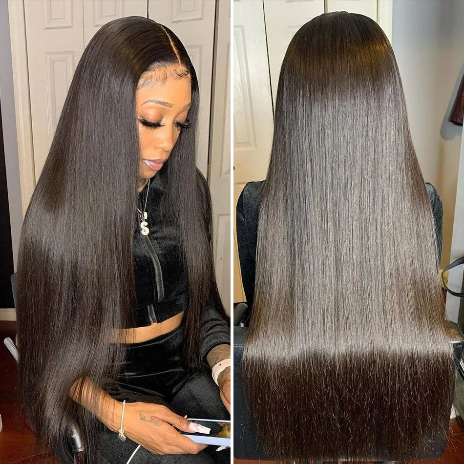 30-Inch Bone Straight HD Transparent Lace Front Wig | 13x6 Full Lace Frontal, 13x4 Frontal & 4x4 Lace Closure Options | 100% Brazilian Virgin Human Hair Long Wig with Baby Hair Luxegan