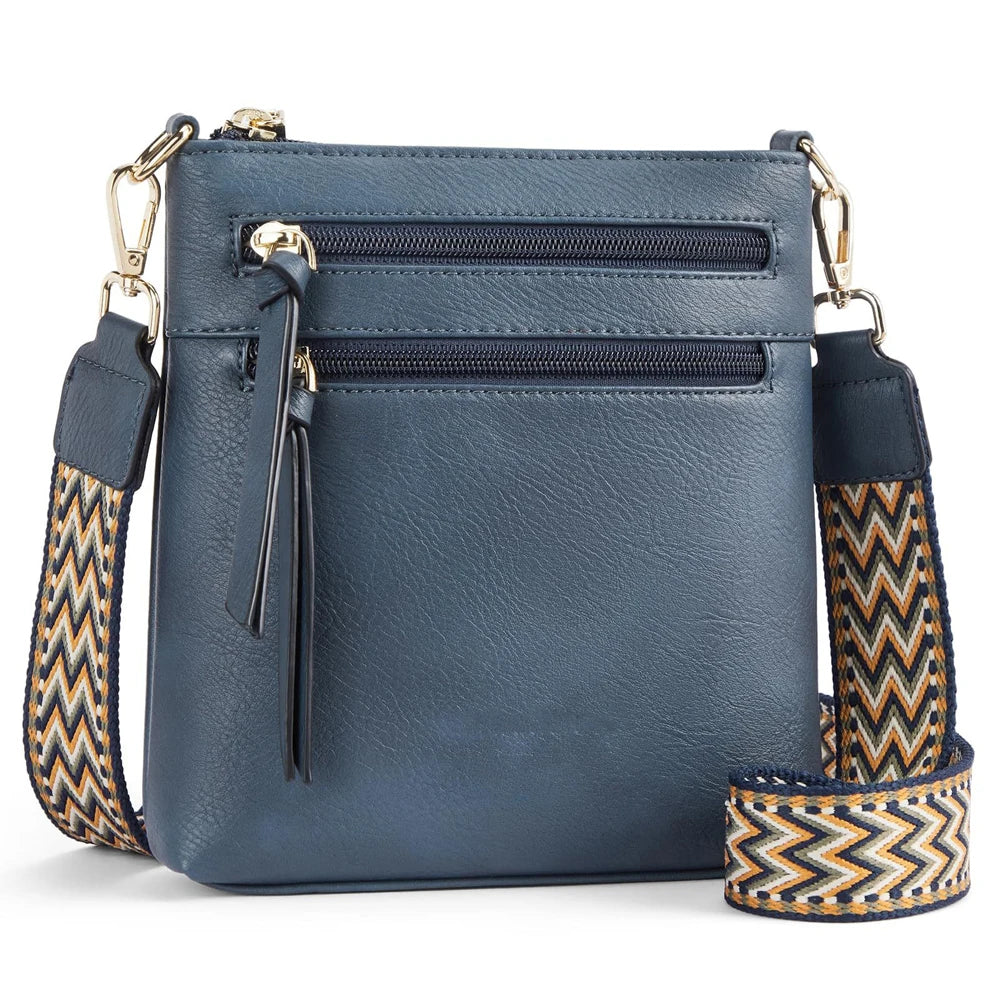 New Casual Double Zipper Crossbody Bag | Sophisticated Retro Simple Phone Bag | Elegant Women’s Single Shoulder Handbag | Luxury Multi-Functional PU Leather Satchel with "Dignified" Soft Finish Luxegan