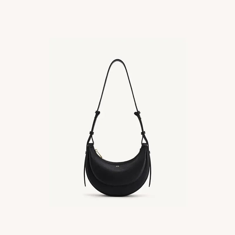 Women's Casual Tote Bags Handbag Luxury Designer Large Capacity PU Half Moon Crescent Bag Saddle Commuting Shoulder Bags Woman