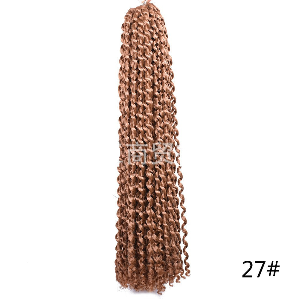 18-Inch Water Wave Passion Twist Wig | European & American Style Water Ripple Crochet Synthetic Fiber Luxegan
