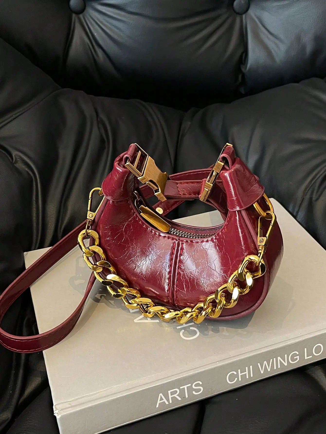 Elegant Hobo Top Handle Bag | Small Minimalist Chain Shoulder Purse