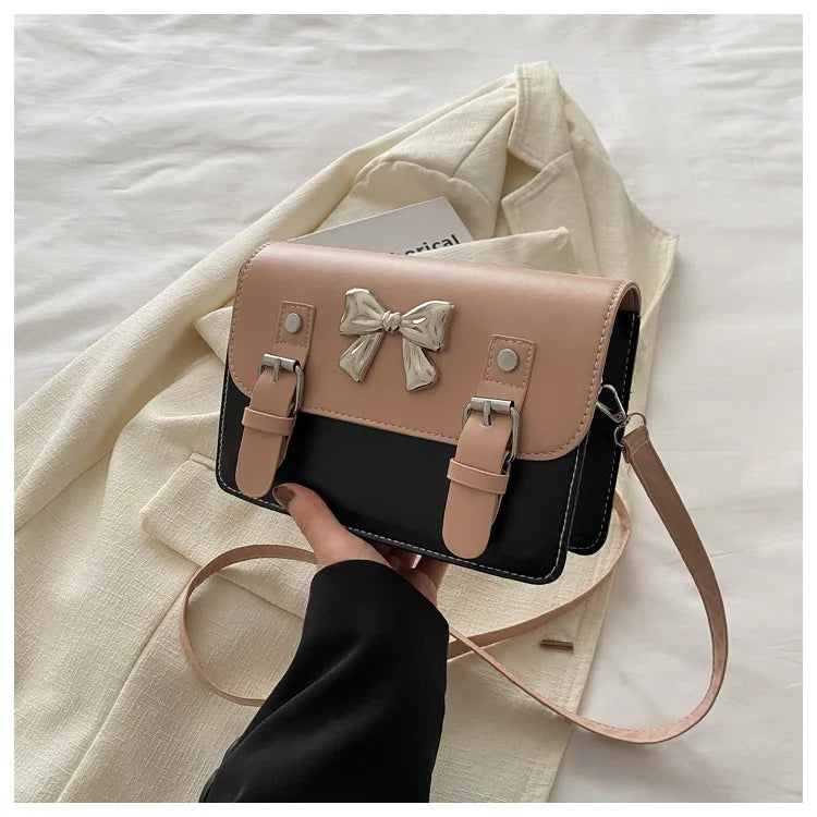 Fashion Square Small Crossbody Bags | Bowknot Decor Flap Shoulder Bag (For Summer Travel & Daily Use) Luxegan