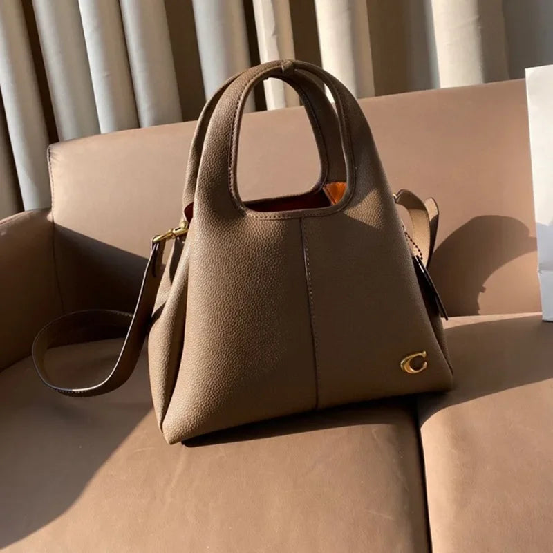 Women’s Lana23 Lychee Pattern Bucket Bag | Retro "Vegetable Basket" Portable Handbag | New Unisex Casual Tote & Shoulder Bag Luxegan