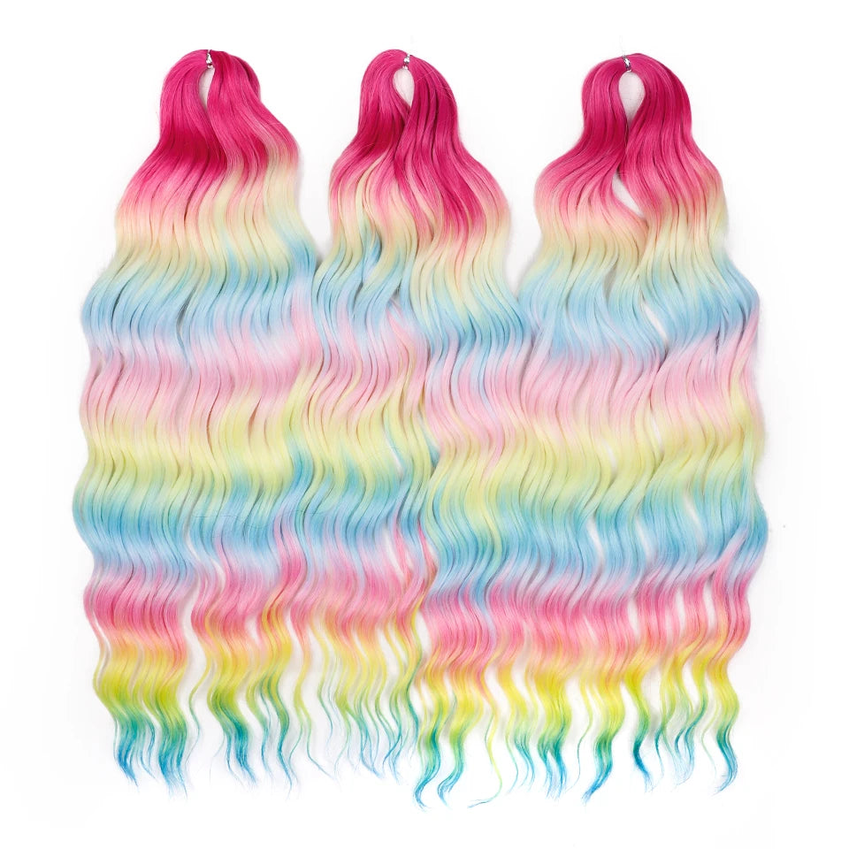FREEDOM Synthetic Water Wave Crochet Braiding Hair 24 Inch – Ombre & Multi-Tone | 88 Colors | 300g - view 59