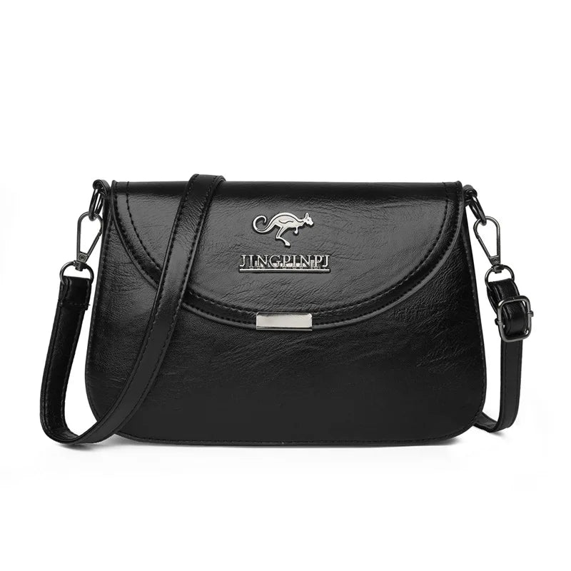 Soft PU Leather Crossbody Bag | Casual Solid Color Shoulder Purse Luxegan