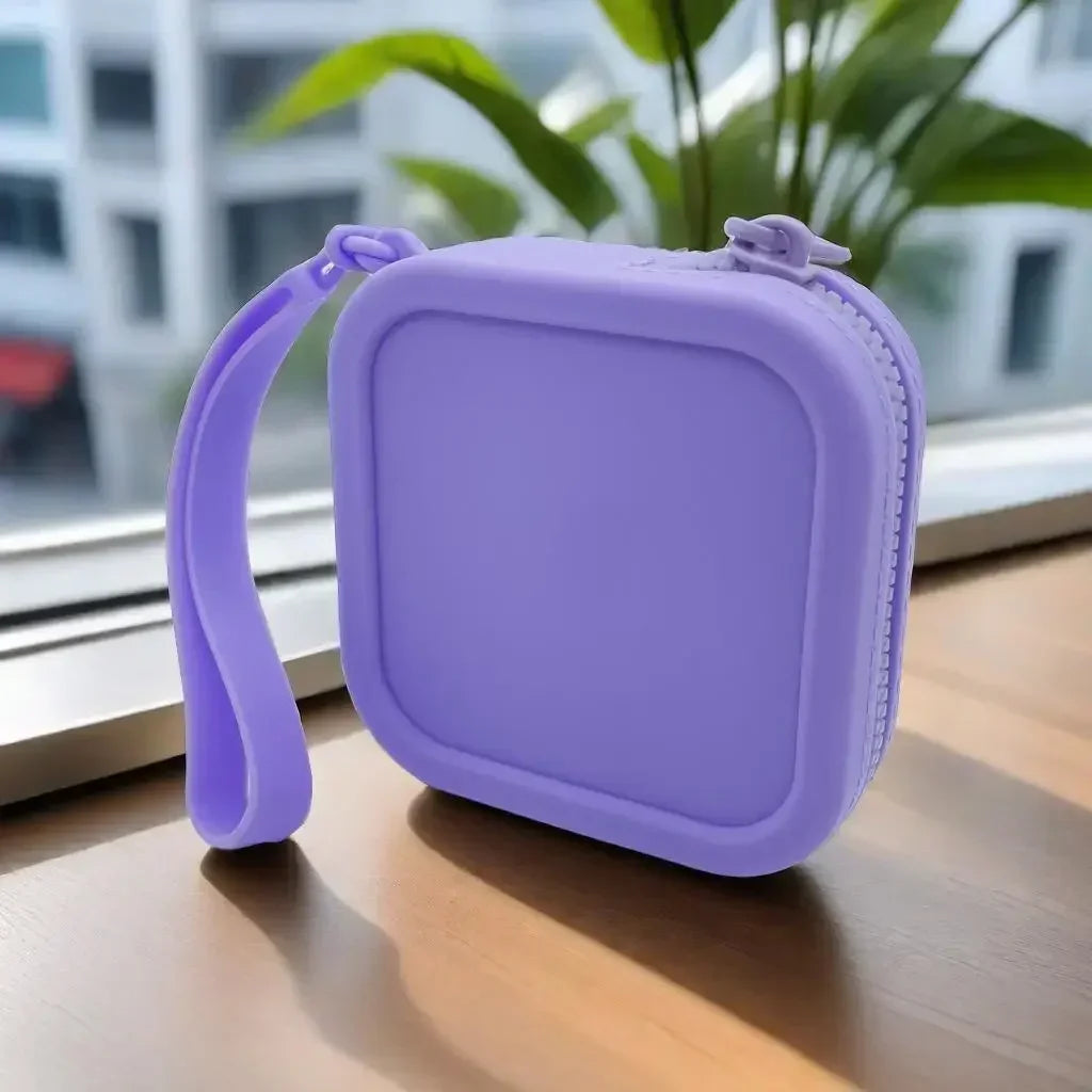 Waterproof Solid Color Silicone Wallet & Coin Purse | Mini Zipper Organizer Travel Pouch (Cosmetic Bag, Earphone Bag for Students) Luxegan