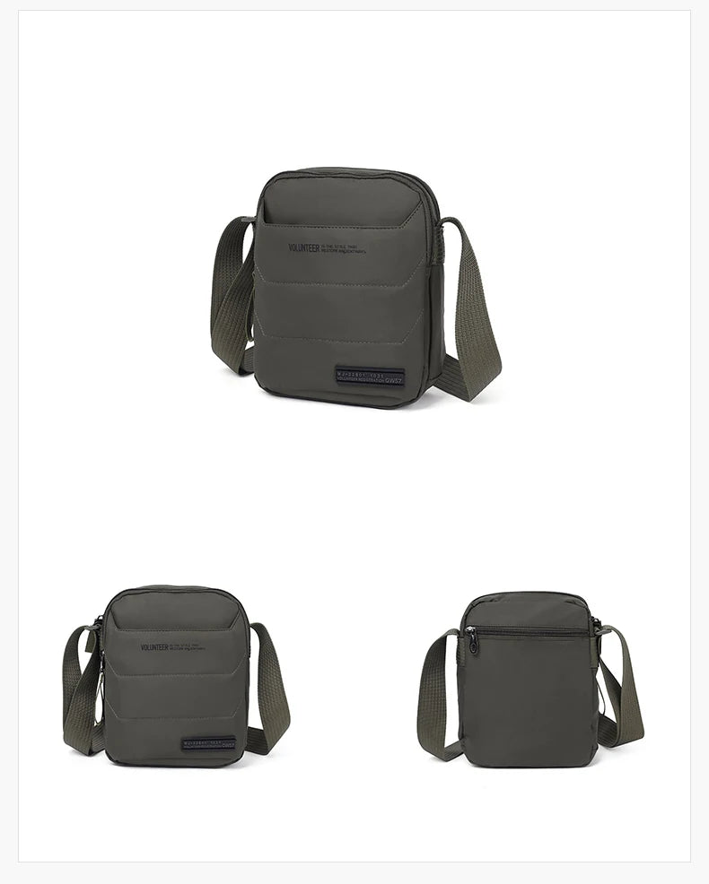 Men's Waterproof Oxford Crossbody Sling Bag | Lightweight Outdoor Hiking & Climbing Shoulder Bag | Compact "Box Shape" Multi-Pocket Utility Pack | Model 1713-12 Casual Phone Pouch Luxegan
