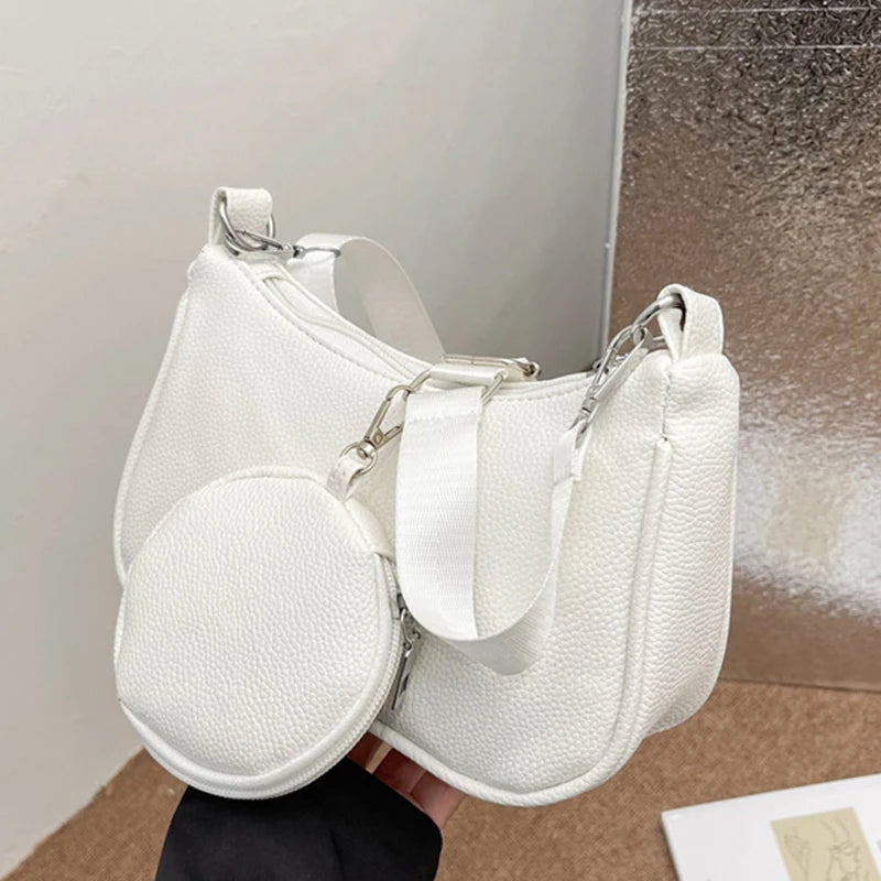 Retro Solid Color PU Leather Shoulder Underarm Bag | Women's Fashion Handbags Casual Hobos Purses and Handbag Ladies Hand Bags Luxegan