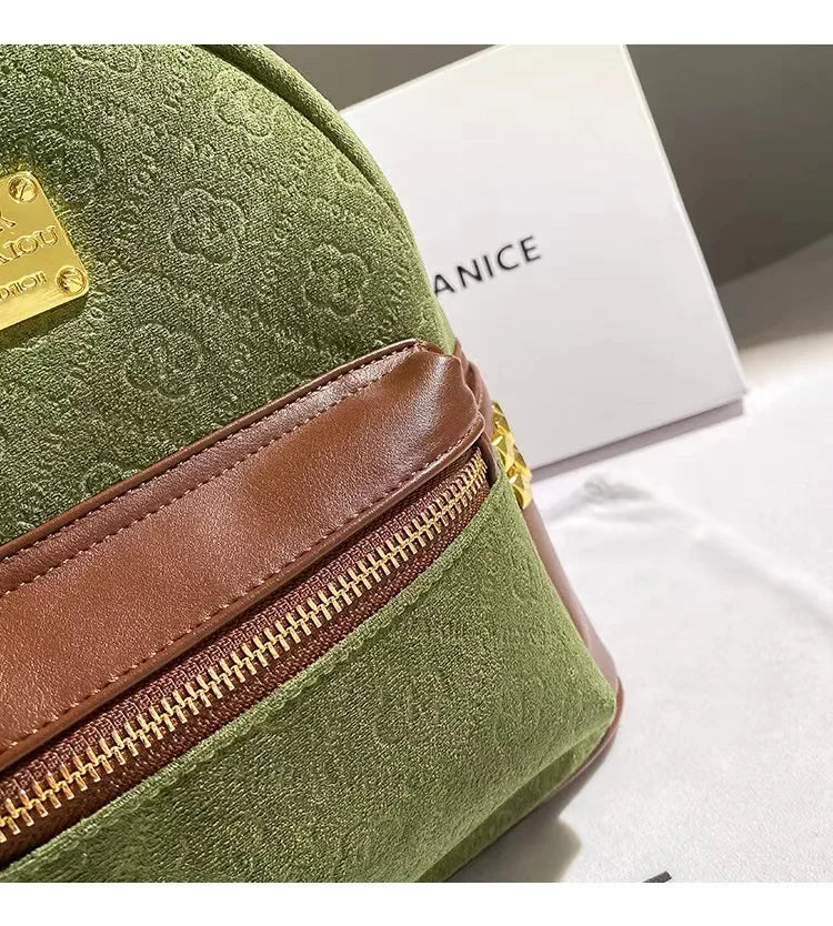 High-Quality Genuine Cowhide Leather Backpack | Autumn Floral Embossed Women’s Handbag & Lady’s Purse Luxegan