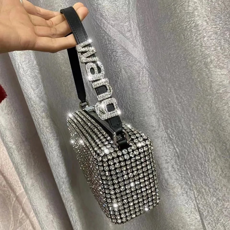 Diamond-Studded Rhinestone Clutch | On-Point Underarm Mini Bag Luxegan