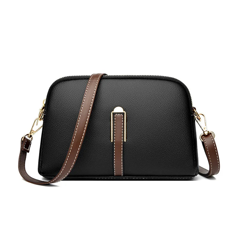 100% Genuine Leather Shoulder Bag | Women's Handbag & Designer Cowhide Flap Bag (Luxury Women's Messenger Crossbody Bags) Luxegan