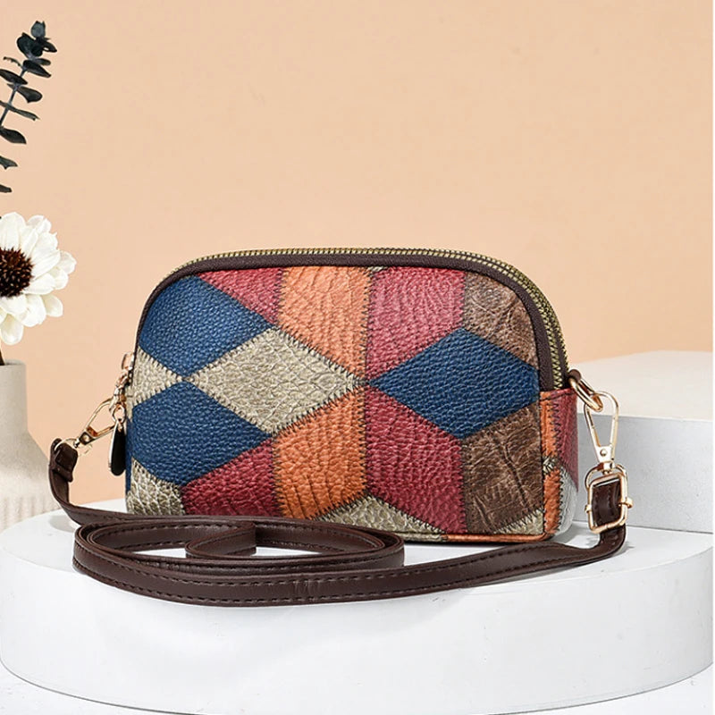 Vintage Shell Hobo Bag | Structured Patchwork PU Leather Tote Luxegan