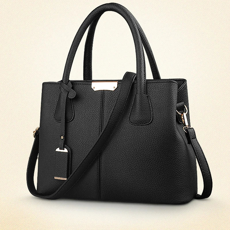 Ladies Large Tote Bag | New Fashion Women's PU Leather Square Shoulder & Crossbody Handbag (Bolsas Femininas Sac) Luxegan