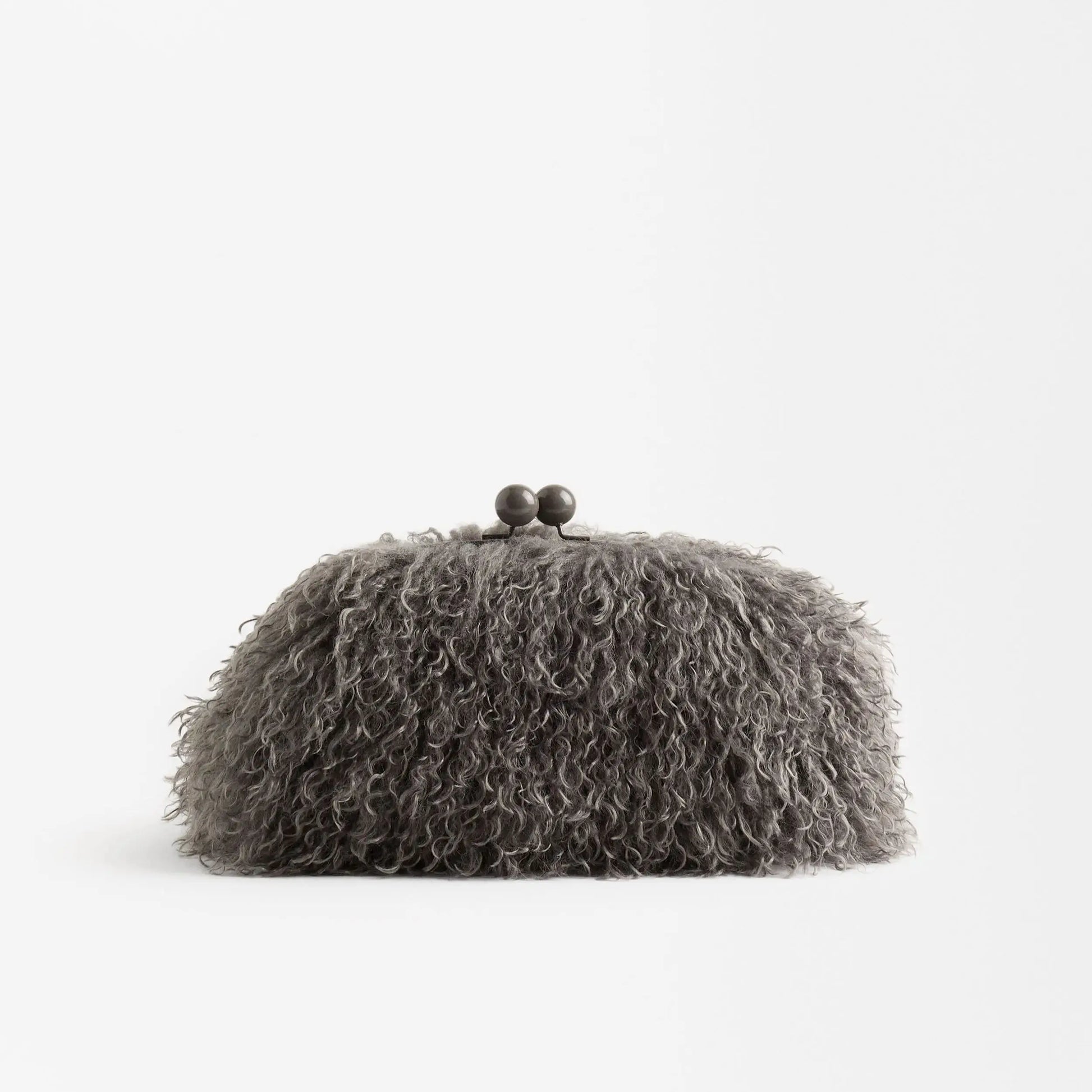 Faux Fur Winter Clutch Bag (Dark Grey) - view 6