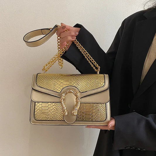 Gold Chain Crossbody Bag | Women's Fashion & Stylish Small Square Bag Luxegan