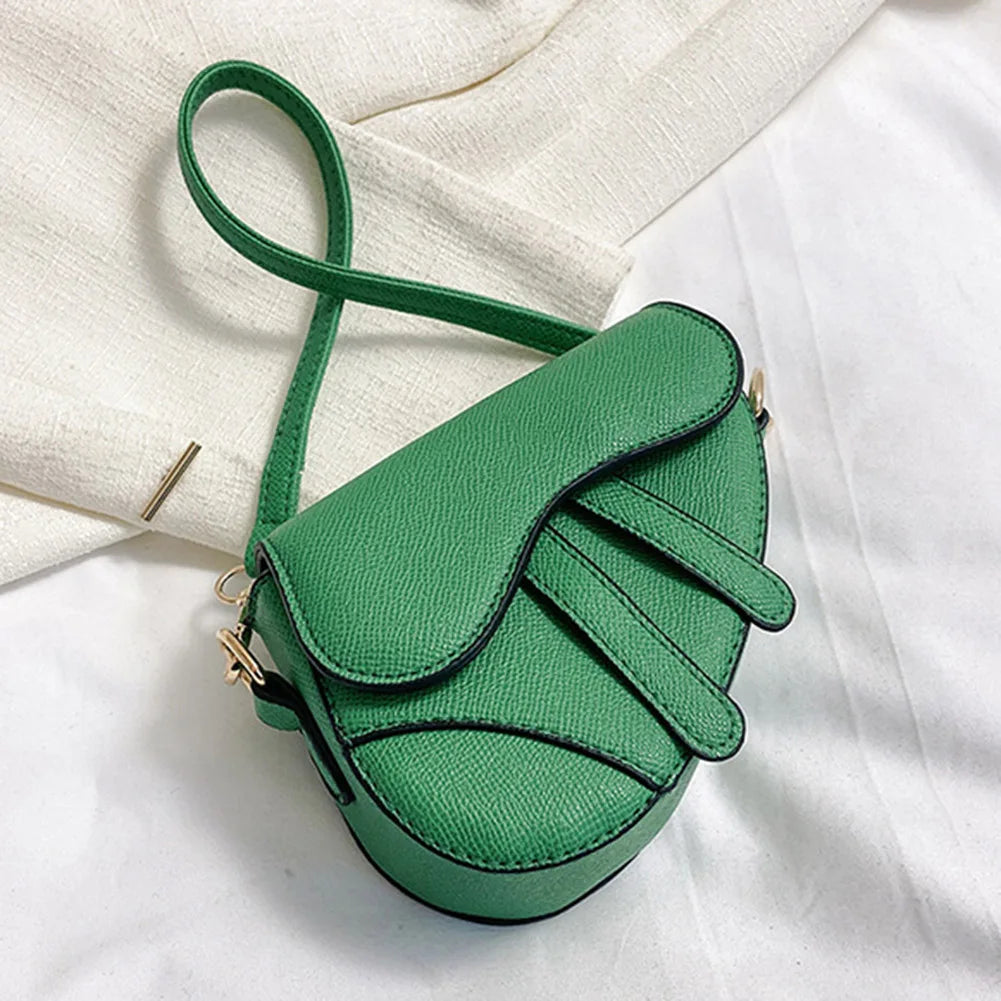 Mini Solid Saddle Bag | Soft Fashion Crossbody Purse Luxegan