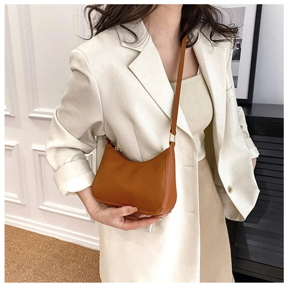 Women's Fashion Solid Color Portable Single Shoulder Underarm Bag | Crossbody Bag High-end Daily Casual Fashionable Handbag Luxegan