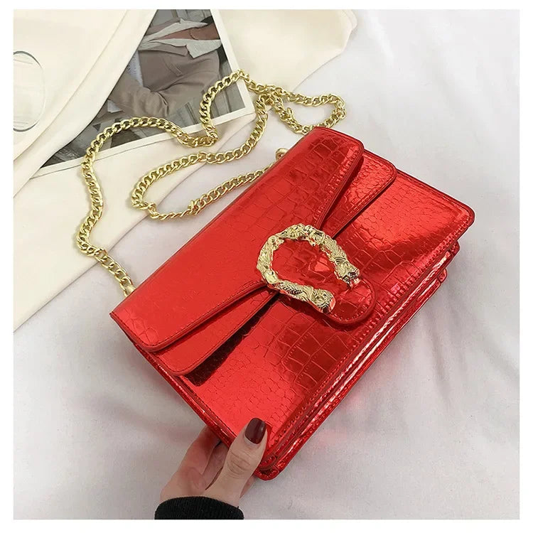 Hot Sale: New Crocodile Pattern Women's Bag | Simple Chain Crossbody & High-End Handbag Luxegan