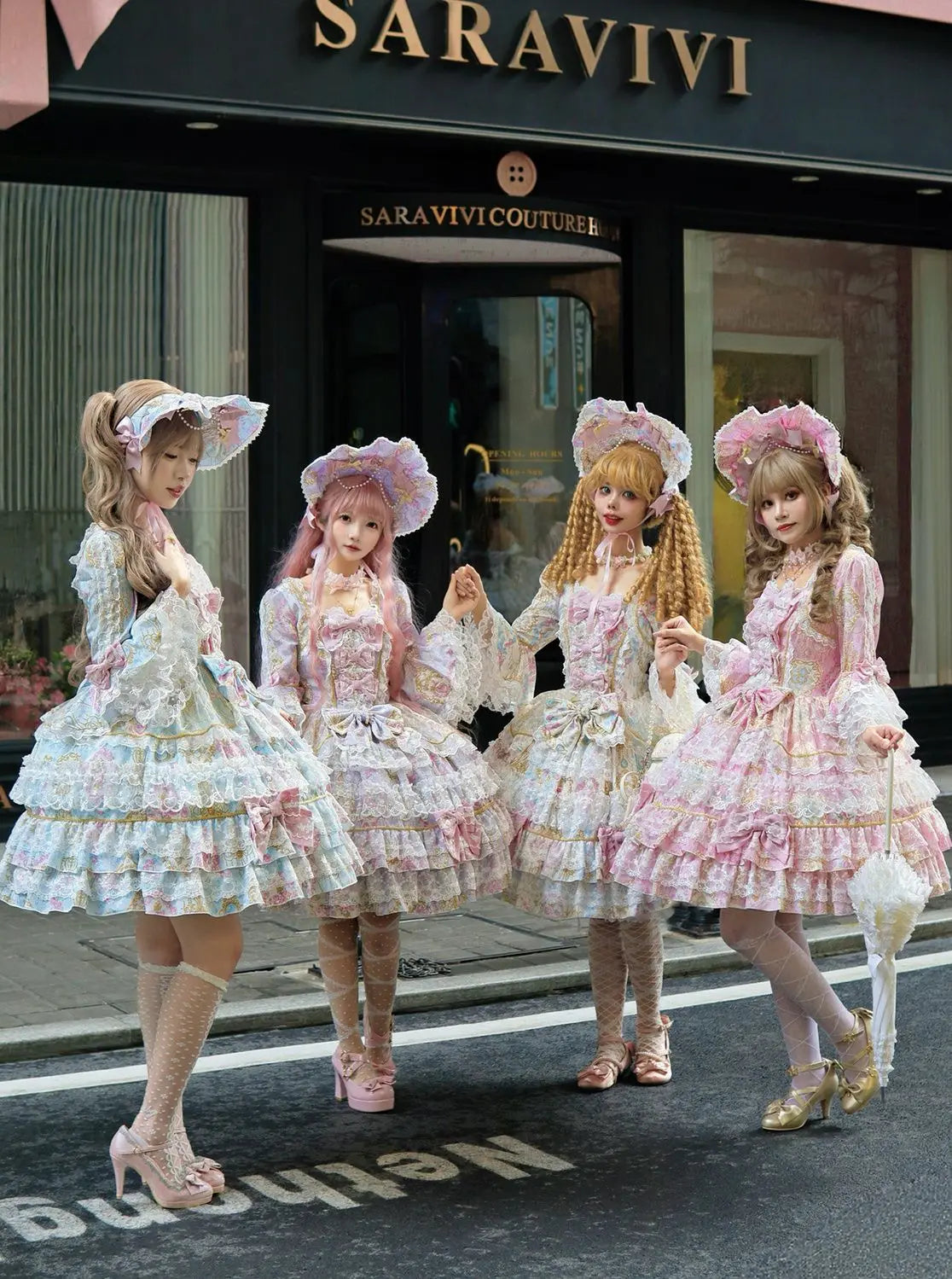 Women's Original Design Sweet Long Sleeve OP Dress | Super Fairy Cute Bow Birthday Party Gown | Elegant Square Collar Slim Fit Princess Dress | Premium Tatting Non-Stretch A-Line Lolita Vestido Luxegan