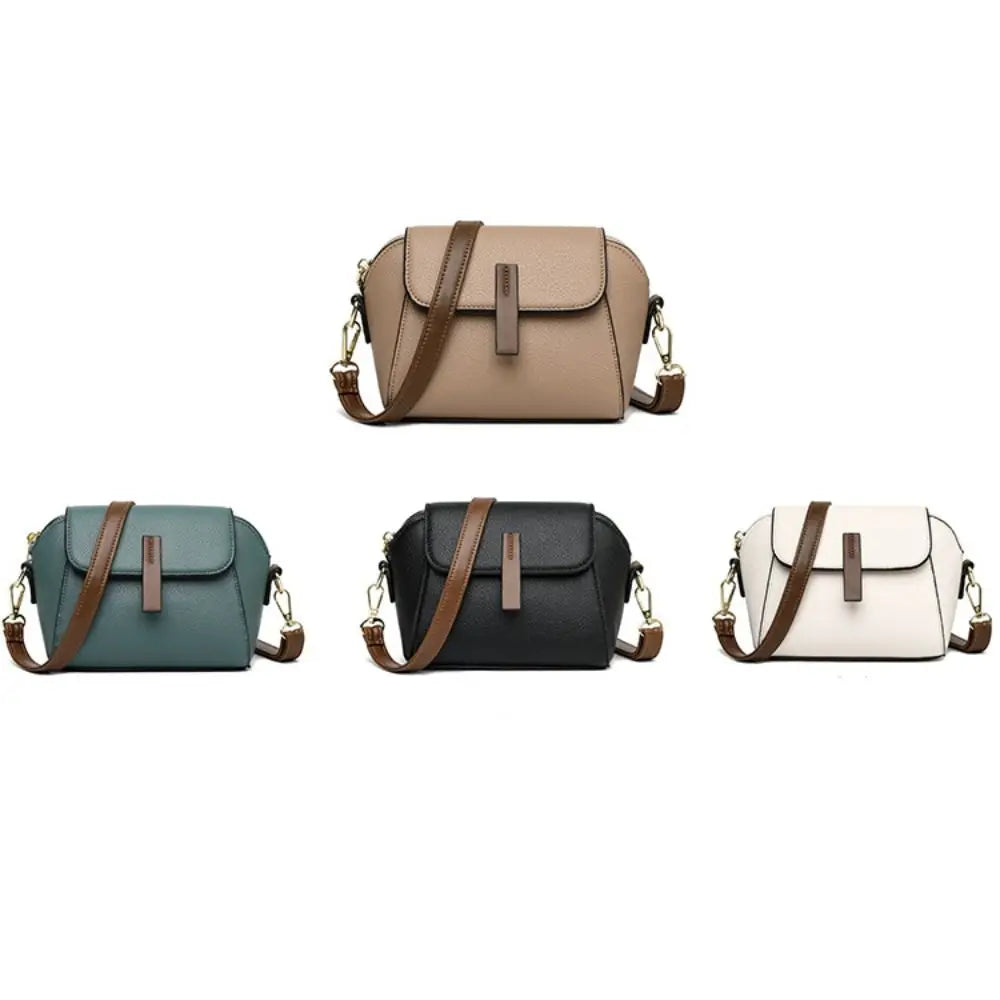 Elegant Genuine Leather Crossbody Bag | Luxury Solid Color Cow Leather Handbag | Fashionable Women's Shoulder Bag | Professional Business Messenger & Bucket Purse Luxegan