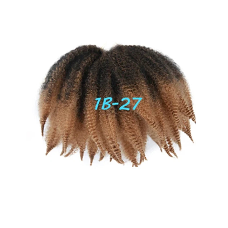 Short Afro Kinky Curly Crochet Braiding Hair 8in | Marley Twist | 4 Colors Luxegan