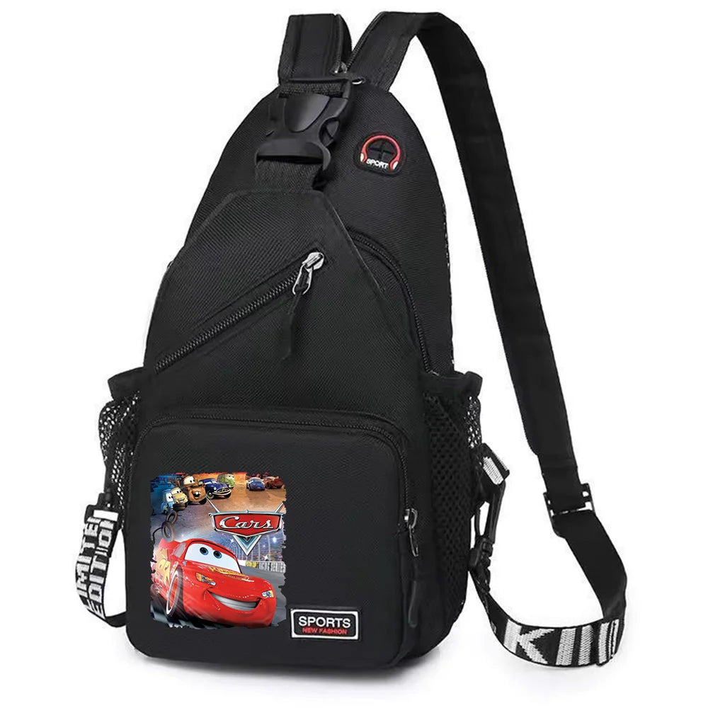Cars Lightning McQueen Chest Bag Sling Messenger Bag | Crossbody Backpack Travel Sports Bagpack | Men Shoulder Bag Women Rucksacks Luxegan