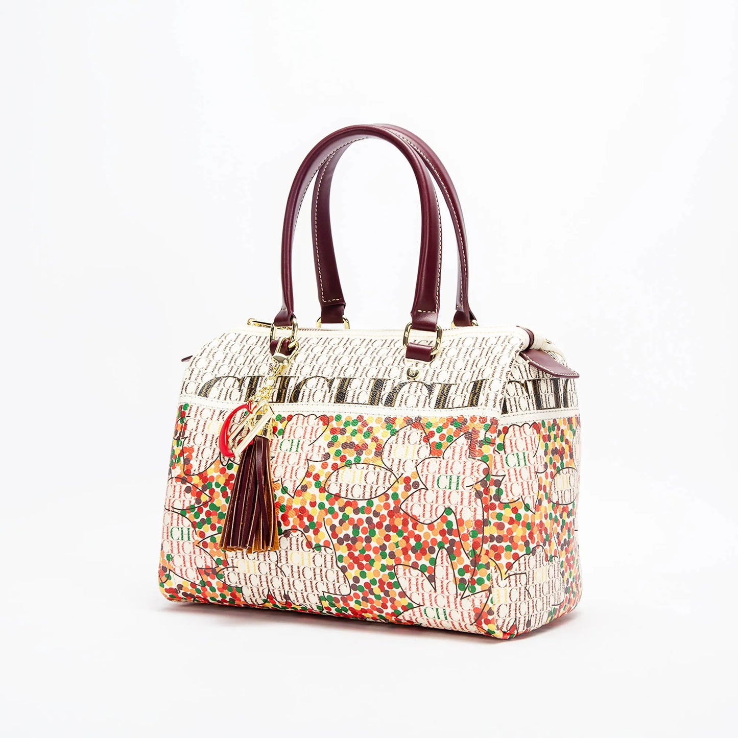 Luxury Jacquard Bowling Bag | Colorful PVC Commuter Crossbody Luxegan