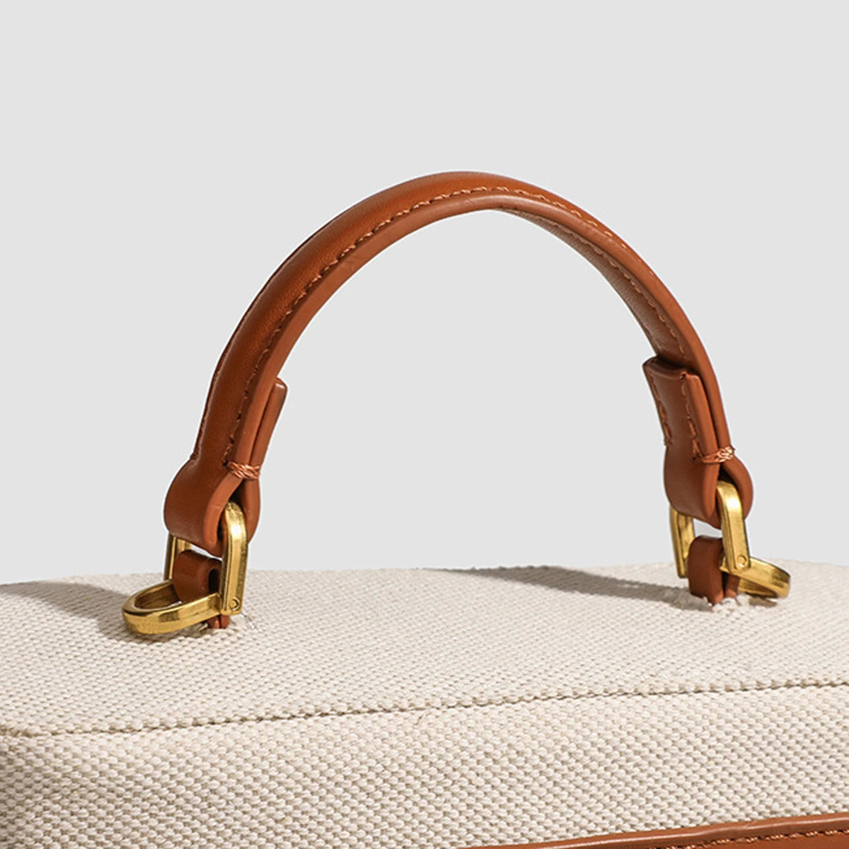 Women's Retro Canvas Spliced Lunch Box | Commuter Portable Shoulder Crossbody Small Square Bag Luxegan