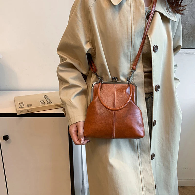 New Women’s Fashion Soft Leather Crossbody Bag | Vintage Evening Party Shoulder Tote | Versatile Cosmetic Bag & Wallet Purse with Elegant Flap Design Luxegan