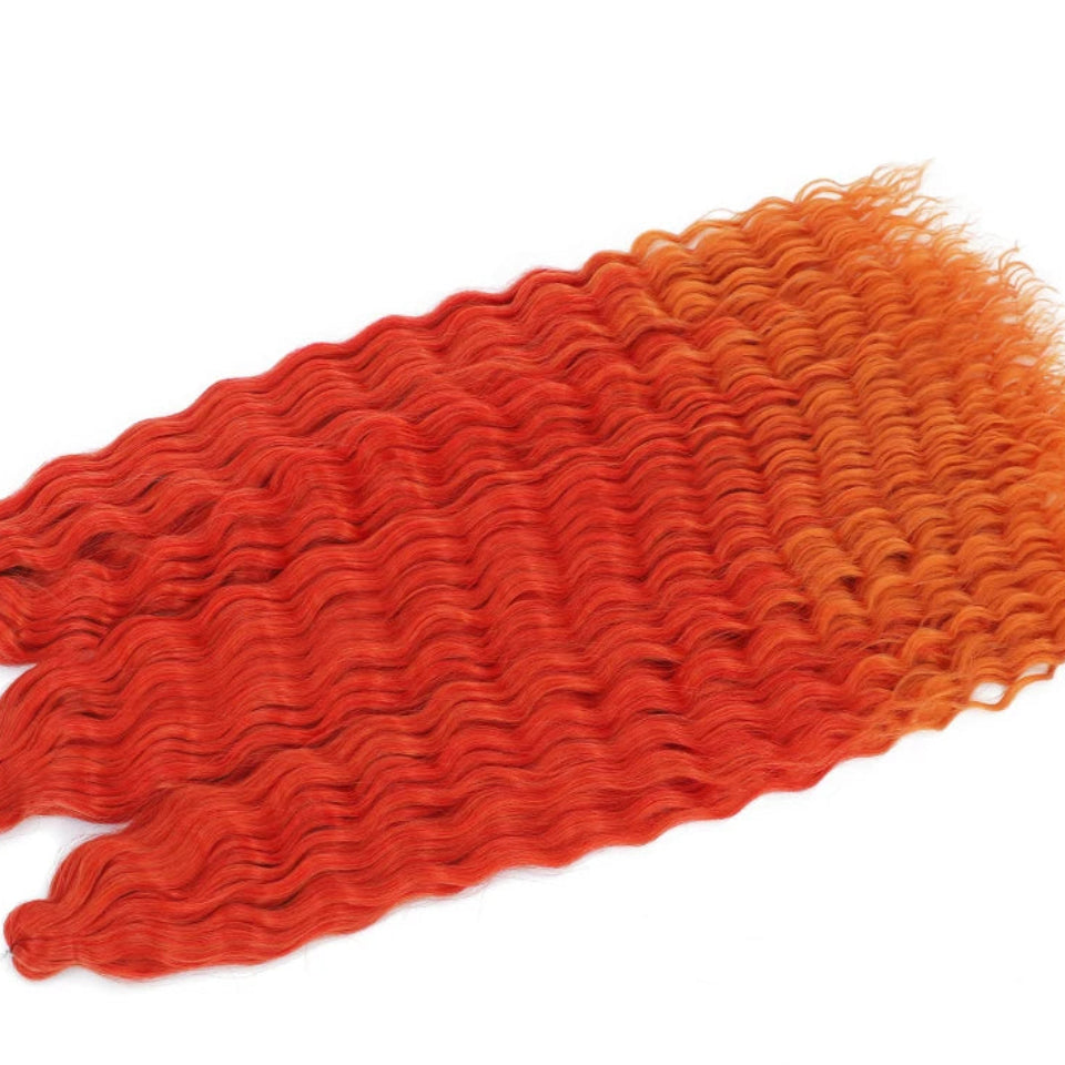 Ariel Curl Water Wave Twist Crochet Hair Extensions | Synthetic Ombre Braiding Hair 22-30 Inch - view 20