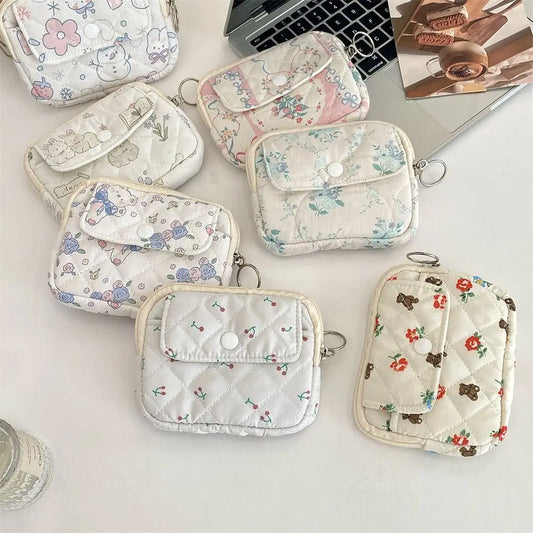 Kawaii Floral Coin Purse | Multifunctional Small Zipper Bag Luxegan
